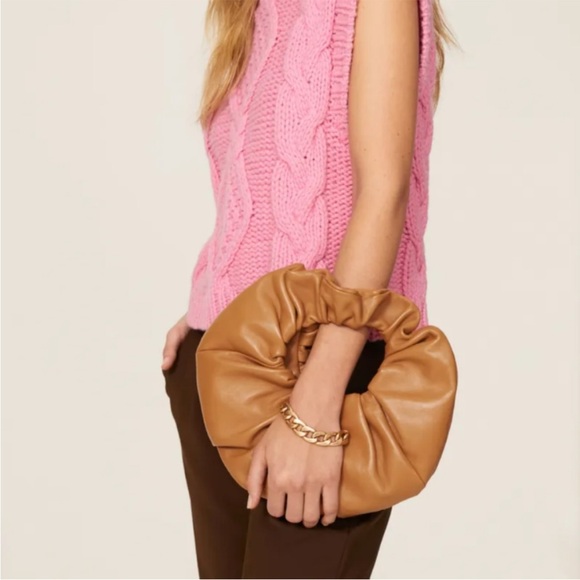 Mansur Gavriel Mini Scrunchie Bag Camel Lambskin Leather - Picture 1 of 10